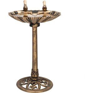 31" Tall Outdoor Vintage Birdbath with Bird Figurines Yard